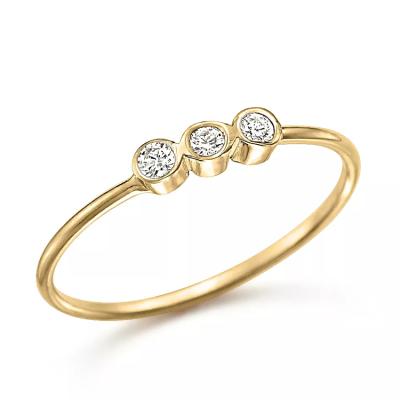 China Cute Tasty 14K Gold Filled Ring Minimalist 925 Sterling Silver Sparkle Zirconia Stackable Rings for sale