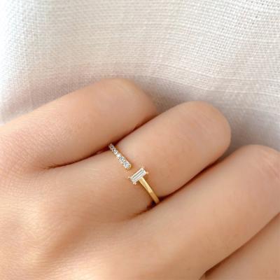 China Wholesale Custom Popular Style Logo CLASSIC 925 Sterling Silver Dainty Zircon Open Rings Jewelry For Women for sale