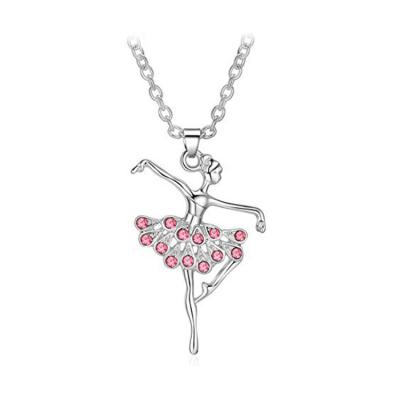 China Cute Little Girl Kids Jewelry 925 Sterling Silver Ballerina Dance Necklaces Dancer Ballet Pendant for sale