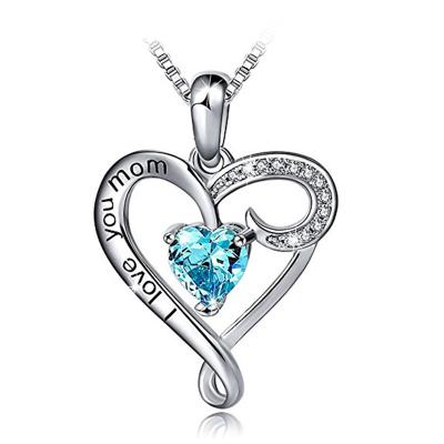 China TRENDY MOM 925 Sterling Silver Heart Pendant Necklace from mother's day jewelry i love you for sale