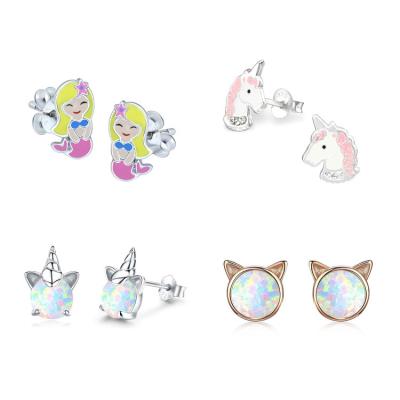 China Cute Jewelry 925 Sterling Silver Stud Earrings Fashion Kids Earring for sale