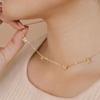 China TRENDY Mom Pendant Necklace Sterling Silver Statement Custom Initial Letter Gold Mothers Day Gifts 925 Plated Jewelry For Women for sale