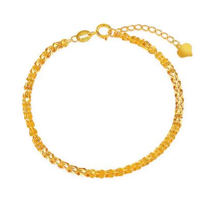 China FASHIONABLE Real Pure Solid 18K Yellow Gold Chain Bracelets Women for sale