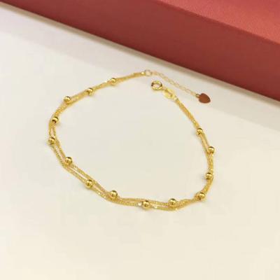 China Trendy Yellow Women Pure Solid Real Gold 18K Fashion Chain Bracelets for sale