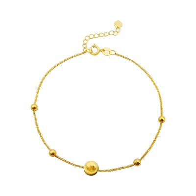 China Latest Design CLASSIC 18K Solid Gold Bead Chain Bracelet , Genuine 18K Solid Gold Ball Chain Bracelets for sale