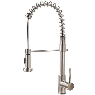 China Kitchen Faucets Electric Faucet With Pull Down Sprayer Handle Spring Kitchen Sink Low Lead Single Faucet, Chrome Kitchen Faucet for sale