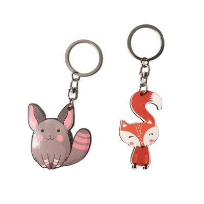 China Custom Promotion Bilateral Design Printing Custom Gift JIACAI Shape Holder Keychains for sale