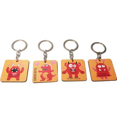 China Promotion Gift JIACAI Shape Custom Design Bilateral Printing Monster Anime Keychains for sale