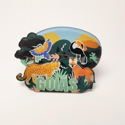 China New suvenirs picture custom tropical animals city crystal acrylic magnetic magnetic shape fridged for sale