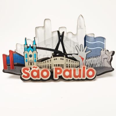 China Shape Custom Design Souvenir City Tourist Landmark Building Fridged Acrylic Magnetic for sale