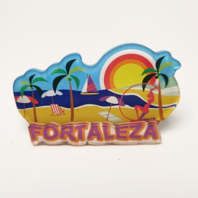 China Shape Custom Design Tourist Promotional Gifts Beach Sea Vacation Acrylic Magnetic Fridged for sale