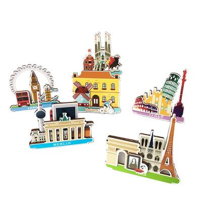 China Eco-Freindly Wholesale Custom Wooden Souvenirs 3D London Fridge Magnets for sale