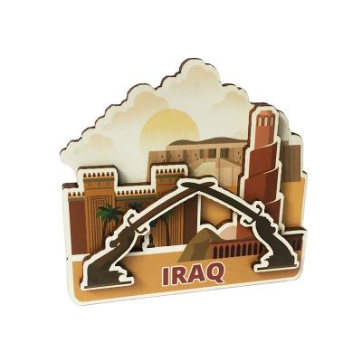 China Eco-Freindly Manufacturers Wholesale Iraq Souvenirs 3D Wooden Custom Fridge Magnets for sale