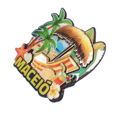 China Eco-Freindly Hot Selling Promotional Wholesale Gifts Custom Printed Beach Vacation Fashion Wooden Magnets for sale