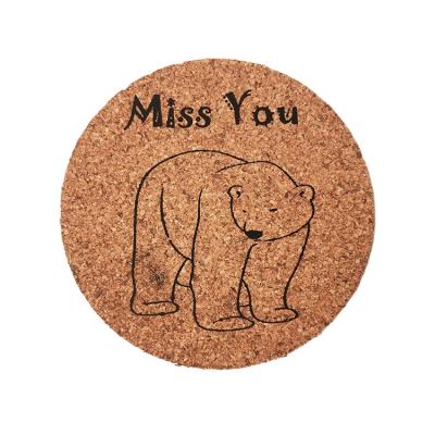 China Manufacturer Stocked Custom Design Non-Slip Waterproof Custom Printing Wooden Cork Coaster Confession for sale