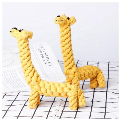 China Wholesale Custom Logo Giraffe Dog Manufacturer Logo Cotton Dogs Rope Bite Heavy Duty Animal Toy for sale