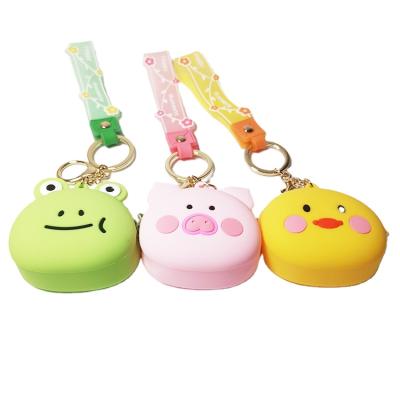 China Cute Wholesale Chained Cute Storage Pocket Cartoon Wallet Pouch Customization Silicone Coin Coin Purse for sale