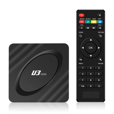 China Wifi LAN Quad Core Smart TV Box 4k Android TV Box 2.4G Wifi Set Top Box Cheapest Mini U3 Android11 ​​Amlogic S905W2 for sale