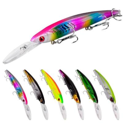 China High Quality ABS Plastic Minnow Bait With Eyes Artificial Fishing Lures 12.55g 15.2cm for sale