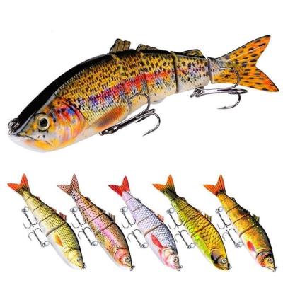 China ABS Runtoo 220mm 113g Fishing Lure Hard Bait Isca 6 Segmented 3D Artificial Printing Bionic Swimbait Joined Swimbait Lure for sale