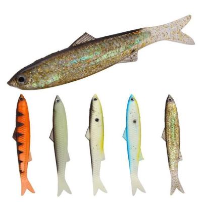 China RUNTOO 13cm 14g 2pc/Bag Bionic Silicone Soft Lure Fishlike Fish Baits Tail Shad Plastic Silicone Scissor Rubber Baits for sale