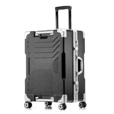 China Fashionable High Quality Luxury Aluminum PC Shell Travel Trolley Luggage Hard 8 Wheels for sale