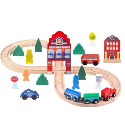 China Slot Toy Customizable Wooden Train Track Sets Toys For kids Brain and Track Train Slot Toy For Children Diy Train for sale