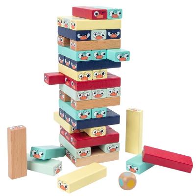 China Educational Toy Colorful Wooden Stacking Board Games Building Blocks for Kids Boys and Girls for sale