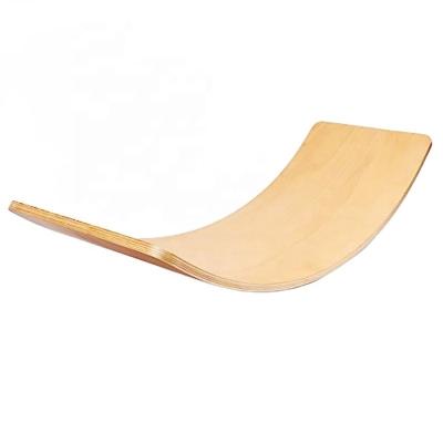 China Plywood-beech/birch/basswood wooden shimmy balance board with layer montessori wood fitness curved board felt wooden toy waldorf balance board balance board for sale