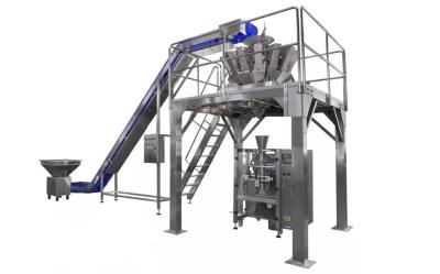 China 14 Hoofd weegmachine 1.6L Hopper kussensak Verticale verpakkingsmachine voor gesneden groenten Te koop