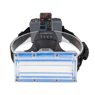 China USB Headlamp Rechargeable COB LED Headlight Torch USB Headlight Head Lamp Rechargeable Blue Red Running Safety Warning Light for sale