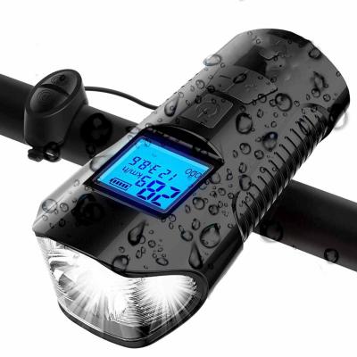 China Computer Controlled Front Light Cycling Flashlight With Horn Computer Controlled Rechargeable Bicycle Front Light Cycling Flashlight With Horn for sale