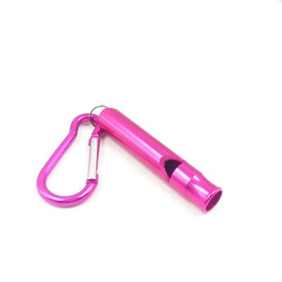 China 100% Waterproof Aluminum Whistle EDC Sport Emergency Survival Whistles Key Chain With Carabiner for sale