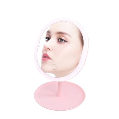 China USB Lighted Rechargeable LED Lighted Makeup Dressing Table Mirror With Dimmable Touch Screen for sale