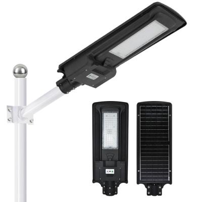 China Light Control + Radar Sensing Outdoor High Lumen Waterproof IP67 60W 120W Integrated All In One Led Solar Street Light Factory Price for sale