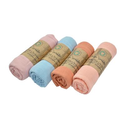 China PORTABLE Custom Patterned Muslin Wrap Blankets OEM Muslin Gauze Baby Wrap Wrap Blanket for sale