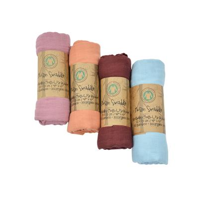 China PORTABLE Wholesale Premium 120*120 Cm Organic Printed Bamboo Muslin Wrap Blankets for sale