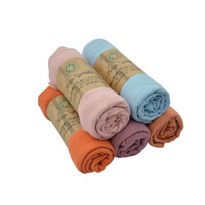 China PORTABLE Custom Colors Plain Bamboo Cotton Baby Muslin Wrap Blanket For Newborn Infant for sale