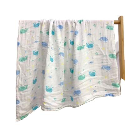 China Anti-Bacteria Wraps Luvable Muslin Blanket Wraps Blanket Custom Printed Double Gauze Muslin Cloth for sale