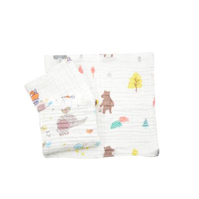 China QUICK DRY Wholesale Infant Gauze Handkerchief Small Square Cotton 8 Layer Ply Baby Wash Face Towel for sale