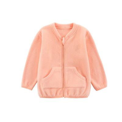 China Hot Sale Breathable Children's Boutique Baby Clothing Spring Long Sleeve Pink Plush Girls Coat for sale