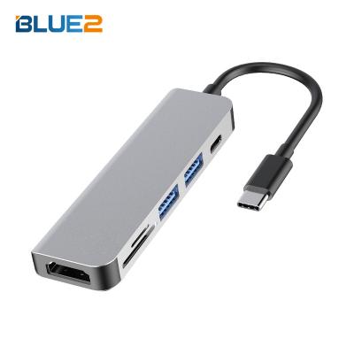 China High Quality Mobile Phone 6 In 1 Multi Ports Type C To USB 3.0 Adapter For Macbook for sale