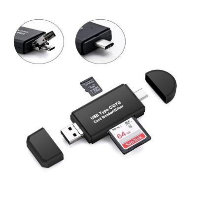 China Bestselling Desktop USB 3.1 Male Type-C to USB 3.0 OTG TF SD Female Adapter Card Reader for sale