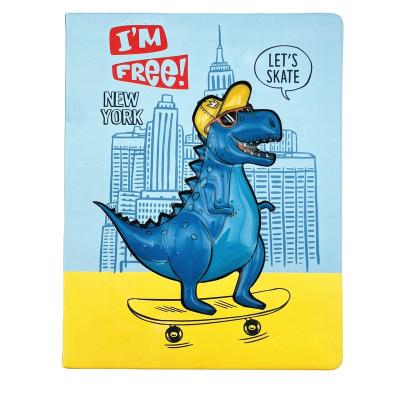 China High Quality Wholesale Diary PU Hard Cover Journal With 3D Plastic Case Animal Notebook For School Student Kids for sale