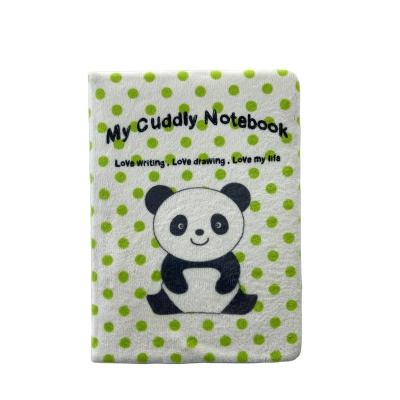 China Wholesale Cute Soft Plush Notebook Panda A5 Plush Diary Student Course Notepad High Quality for sale