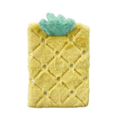 China High Quality Plush Notebook Pineapple A5 Notebook Plush Diary Student Soft Cute Course Notepad High Quality Notebook for sale