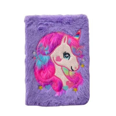 China High Quality Wholesale Unicorn Notebook Custom A5 Plush Cover Easy Enrollment Notebook for Kids and Adults for sale