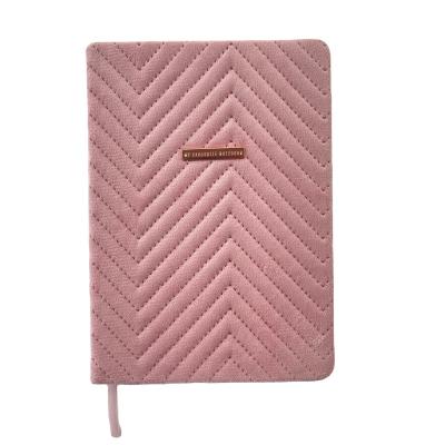 China Wholesale High Quality Easy Enrollment Notebook with Metal Logo A5 Plush Cover Notebook Customized Hard Cover Book Diary for sale