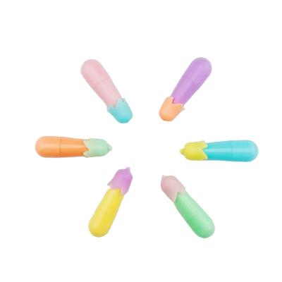 China Mini Multi Color Multicolor Shaped Marker Pen Set 6 Colors Highlighter Bar Marker for School and Office for sale