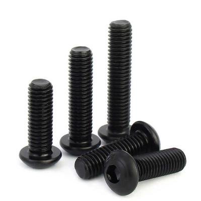 China Carbon Steel Black Machine Screw Grade 12.9 Pan Head M4 Screw Coarse Thread for sale